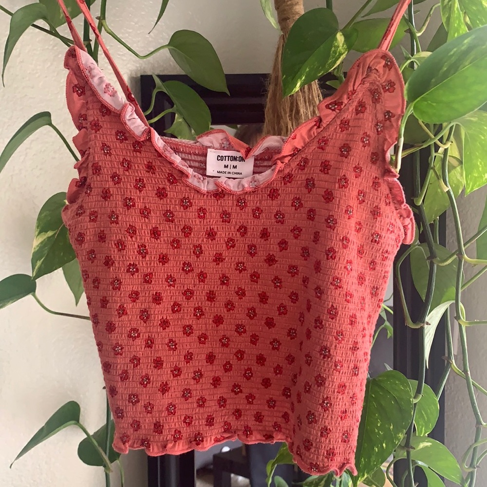 cotton on pink tank top